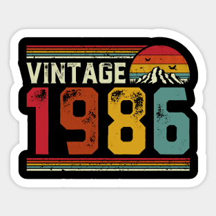 Vintage 1986 Birthday Gift Retro Style Sticker